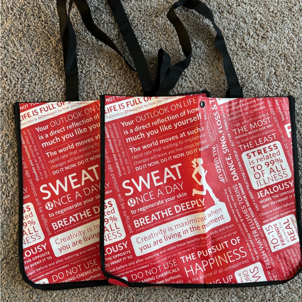 2 Large lululemon Shopping Bags